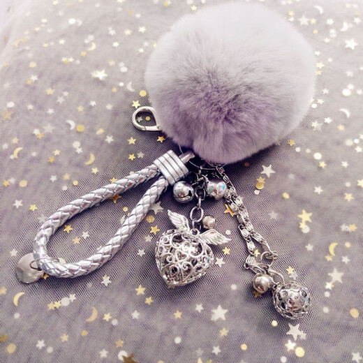 Mu Mingerlai Mädchen Herz Key Chain Kreative Schlüsselkette Frauen Otter Rabbit Hair Ball Plüsch Anhänger Auto Schlüsselkette Mädchen Pack Pendell