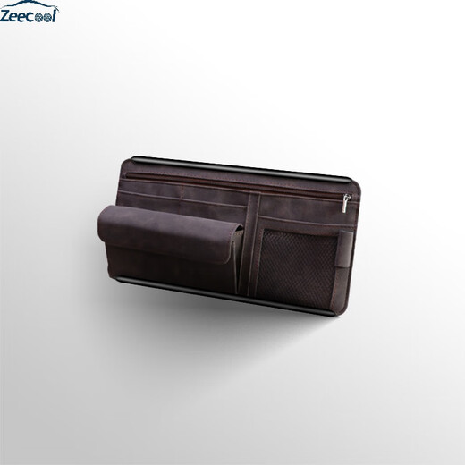 Der Reparaturwagen Sonnenschild Brillen Box Aufbewahrungsbeutel ID CLIP CAR FUR GUMME RAMPER Reißverschluss Kartenbeutel 9276d Grau
