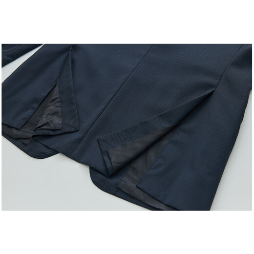 【堡家】半麻衬西服套装上衣商务男士纯羊毛西服外套职业毛料西装 蓝色 常规 W31配套西裤 腰围84厘米