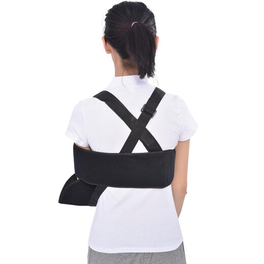Wrapped forearm sling, Hong Kong style forearm sling, shoulder, neck and wrist support strap, forearm fixed strap, black, one size fits all