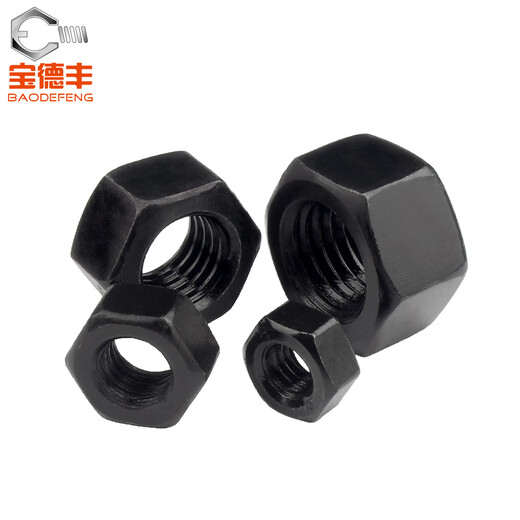 Baodefeng anti-thread hexagonal nut left-hand left-thread nut anti-thread anti-buckle nut M4M5/M6M8/M10M12/M14 8.8 grade iron black anti-thread M24 1 piece