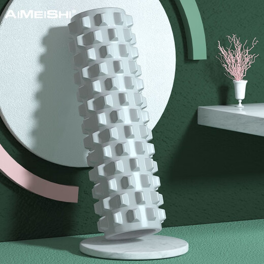 AiMeiShi Foam Roller Muscle Relaxation Roller Beautiful Legs Yoga Column Fitness Relaxation Wolf Tooth Massage Stick 45cm Wolf Tooth Style Ruo Bamboo Gray