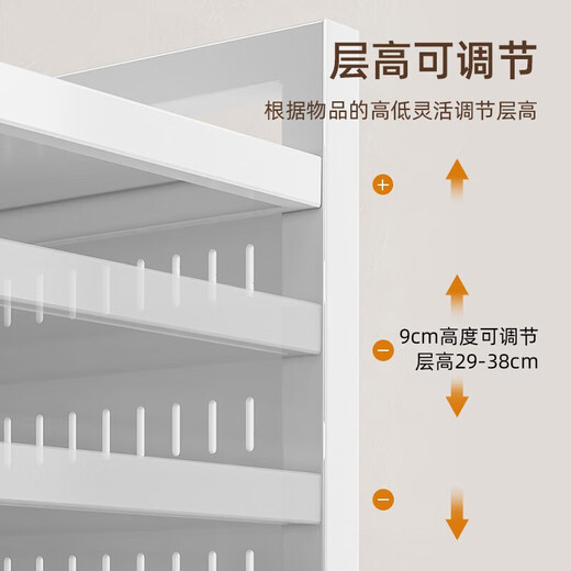 YOUQIN retractable kitchen microwave shelf storage rack multi-functional household countertop rice cooker oven storage bracket white double layer telescopic style + 6 hooks
