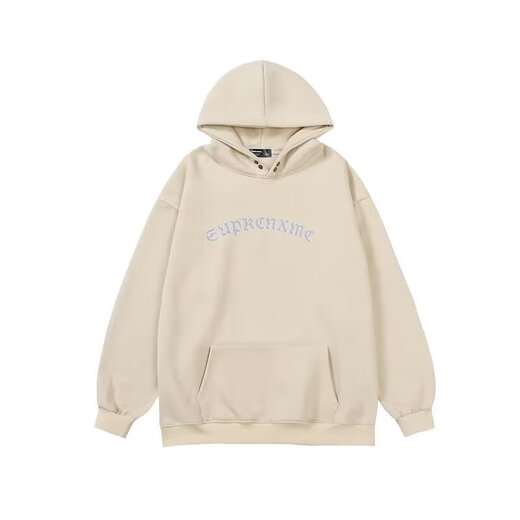 Sweat-shirt à capuche rétro américain surdimensionné pour les hommes et les femmes en automne et en hiver des marques à la mode lourds et de style paresseux HDFS-687 Black XL [comme le relâchement, il est recommandé de prendre une taille plus grande]