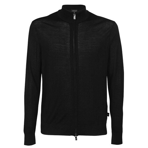 ARMANI/阿玛尼 EA 鹰标男士秋冬纯羊毛针织开衫毛衣 8N1MUZ 1MJXZ 银色 6K3 M