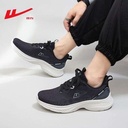
Warrior men's shoes, sports shoes, spring and summer mesh shoes, men's thick sole shock-absorbing running shoes, fashionable lightweight casual trendy shoes, men's black 1289 39