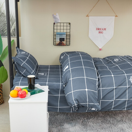 Yalu student dormitory quilt cover sheet three-piece set bedding single dormitory bed and bunk multi-piece quilt set first encounter 0.9m bed sheet three-piece set-quilt cover 150*200cm