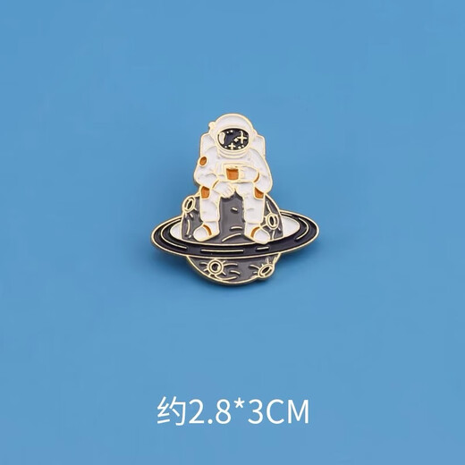 LEMIAO astronaut brooch Japanese cute space planet astronaut metal badge male and female student bag pendant accessories style 1