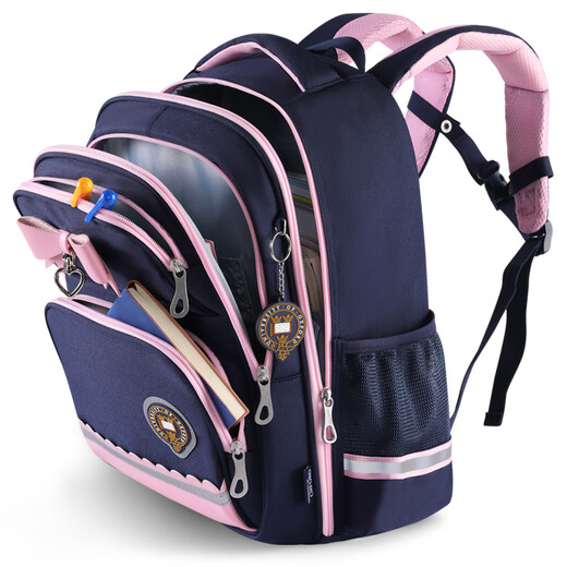 Schulbeutel der Universität Oxford Oxford University University Schools 'Damen der Kinderklassen 1-3-6 Schulden Reduzierende Ridgeschutz Leichter Rucksack mit großer Kapazität X723 Dunkelblau Pulver (Klassen 3-6/135-165 cm)