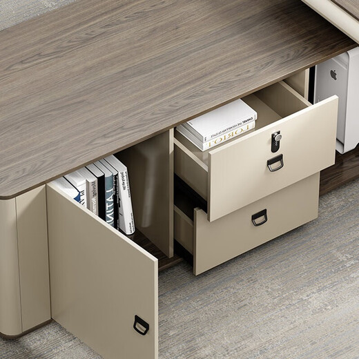 An Meicheng Furniture Boss Desk Office Light Luxurious President Desk Simple Manager Desk and Chair Set 2.4m Boss Desk + Boss Chair + 2.4 File Cabinet