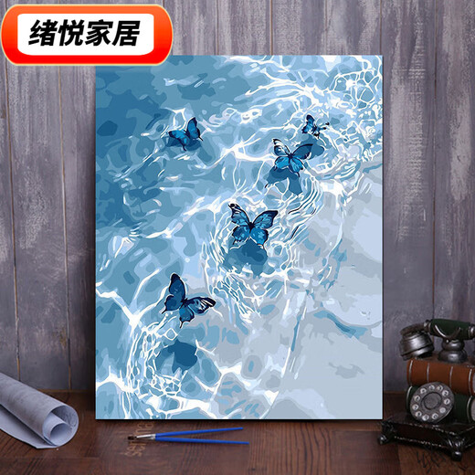 Clcey Butterfly Цифровая масляная живопись DIY Ручная роспись в китайском стиле Красивая бабочка декоративная живопись подарка на день рождения F091-S756-полная экрана Rose 60*75 Внутренняя рама с твердым деревом + пигментная щетка