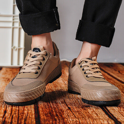 Yunyouli (yunyouli) International Army 3522 soft sole wear-resistant non-slip labor protection shoes flat sole construction site farmland work shoes Liberation shoes earth yellow 42