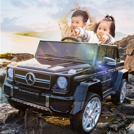 
Xingchenhao Mercedes-Benz children's electric vehicle four-wheel drive four-wheel remote control children's toy car can be used as off-road vehicle painted black four-wheel drive + super-power battery + leather seat soft wheel