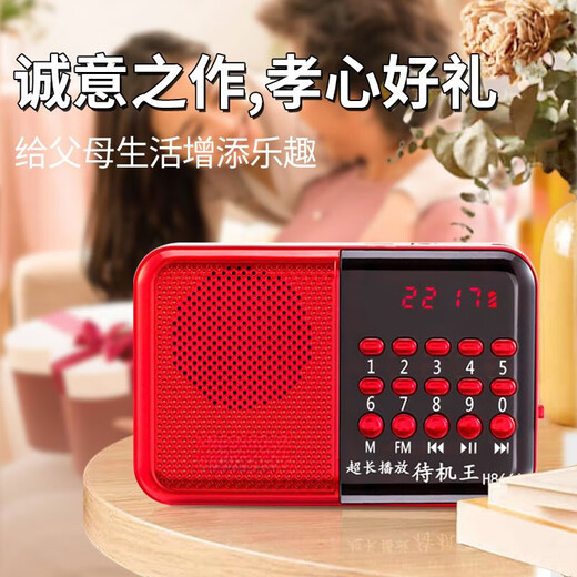TULX大音量可充电丨收音机老人专用插卡听歌迷你便携随身听广播播放器 866升级款-大音量收广播听歌曲 配置数据线/电池
