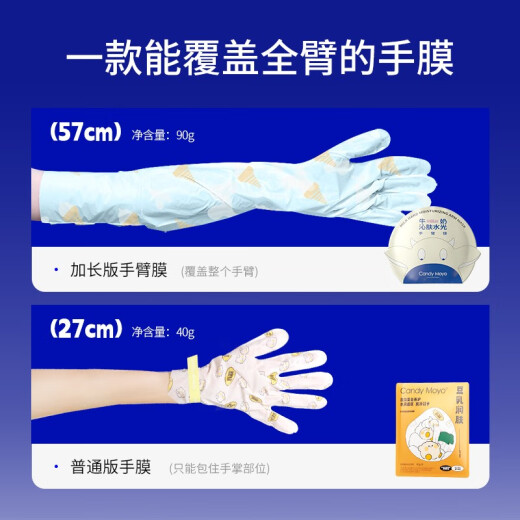 CandyMoyo Membrane Jade Sheep Bottle Hand Mask Gloves Arm Mask Foot Mask Delicate Moisturizing Hand Care Milk Qin Skin Hydrating Hand Mask 6 Pairs (Long Style)
