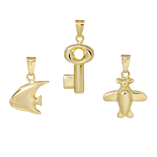 Caizhi FENNY jewelry 18K gold fashion small drop collection exquisite pendant necklace pendant bracelet pendant for men and women A style small plane double-sided pendant