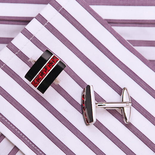 
KFLK Men's Cufflinks French Cuff Stud Shirt Crystal Sleeve Stud High-end Birthday Gift Shirt Buttons Cuff Links Lettering Custom Gift Box Hardcover Red