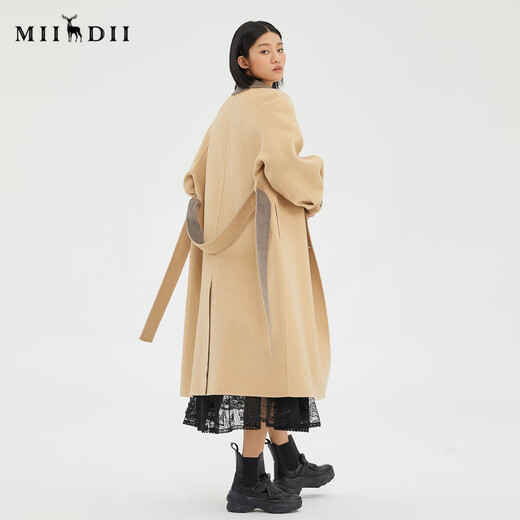 Réponse au mystère 2022 Nouvelle veste d'hiver pour femmes laine laine chaude en laine de laine mi-longueur de mi-longueur 229md6198 chameau profond S