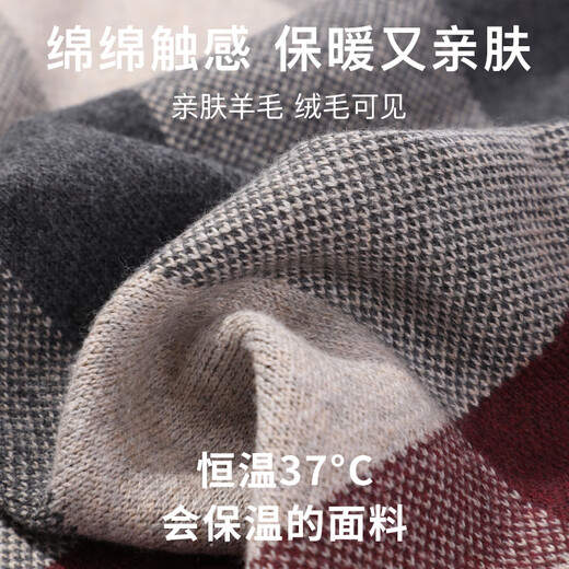 MITHAOL KUSC cashmere men's scarf 2025 winter thickened warm scarf birthday gift for boyfriend and husband gray high-end gift box