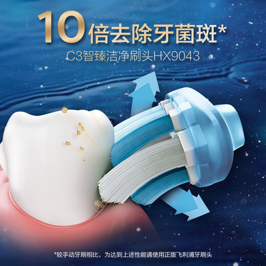 飞利浦（PHILIPS）电动牙刷头 智臻清洁型适配HX9924HX9954HX9903HX9901HX9912原装 HX9043/96智臻清洁型【黑色三支】