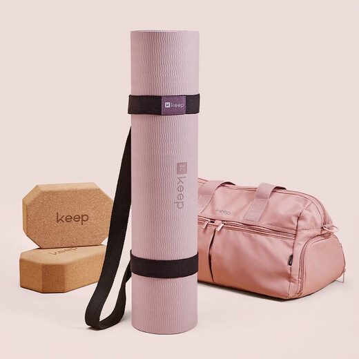Keep stretch mat yoga mat, entry-level two-color thickened lengthened fitness mat, anti-slip yoga jumping mat TPE 12801 classic 61cm blue/silver gray-7mm