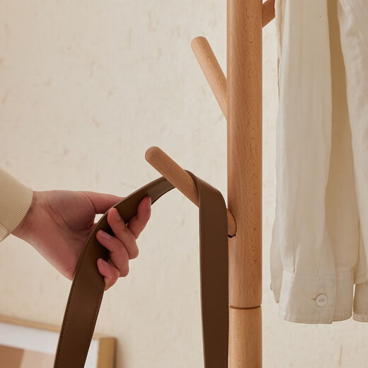 
Original elements Full solid wood coat rack modern simple small apartment bedroom beech hanging coat support G6221 coat rack (A style)-425*425*1730mm