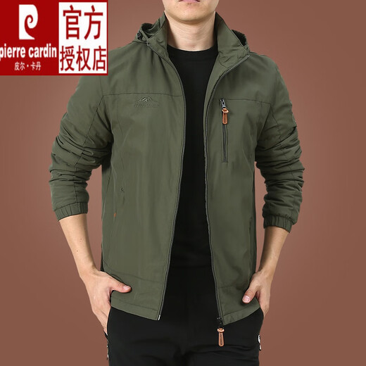 
Pier Cardin men's clothing brand outdoor jacket men's jacket autumn and winter 2024 new middle-aged men's autumn top 9898 military green style plus velvet 3XL150-170