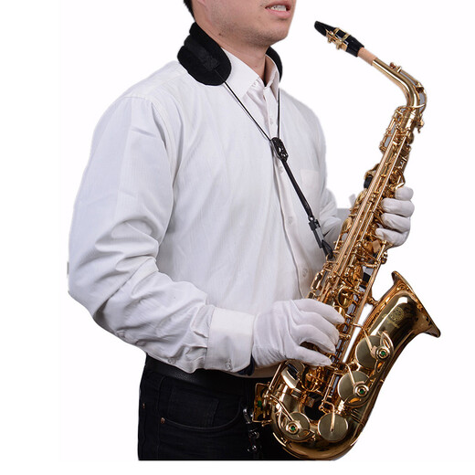 杉贝适用于 萨克斯背带乐器电吹管脖带加厚加棉厚绒衬加宽可调节挂带 YS-07脖带宽带款送软木膏+擦布