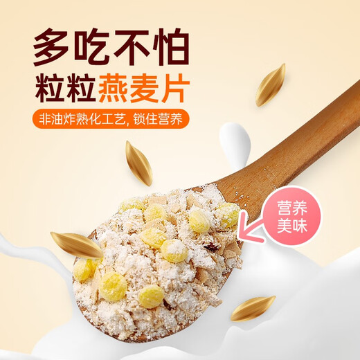 Family Nuts and Fruits Oatmeal without boiling Instant Black Sesame Paste Coarse Grain and Lotus Powder Instant Breakfast Meal Replacement Red Bean Oats-Grain 838g
