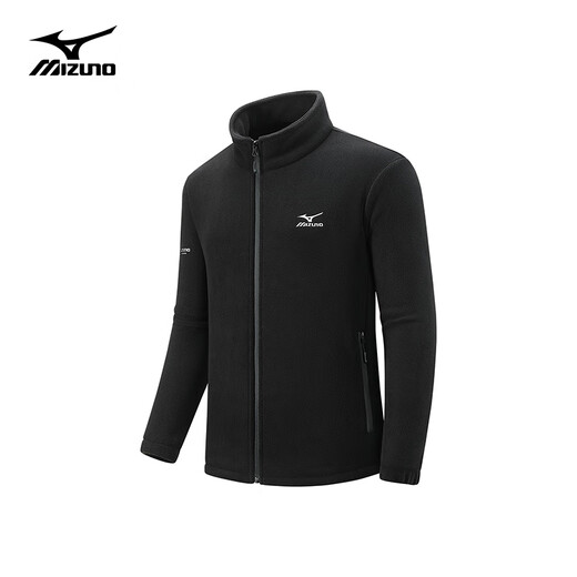 Mizuno Outdoor Jacket Men's Stand Collar Polar Fleece Jacket Solid Color Versatile Fleece Jacket Men