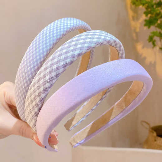 Tang Funi three-piece set of children's hairbands and hair accessories that do not hurt the head, baby headbands, hair bundles, girls, girls, cute hairbands, purple sponge wide-brimmed hairbands, 3-piece set, 1 piece