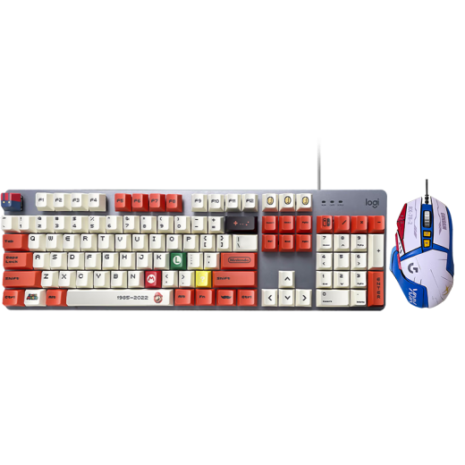 Logitech K845 wired gaming mechanical keyboard G502 HERO e-sports wired mouse Gaming mouse E-sports keyboard and mouse game set G502HERO-blue and white stickers + K845 tea scroll