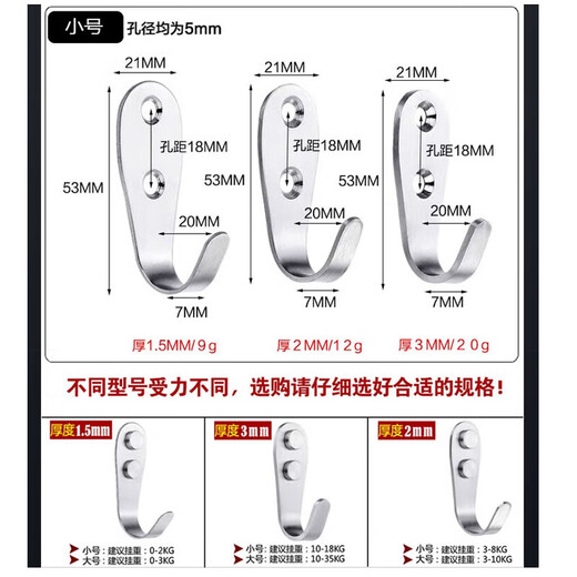 Jinguluo stainless steel hooks behind door single hook coat hooks bathroom coat hooks bathroom kitchen row hooks 10 pcs with screw decorative cover large size 2.0mm