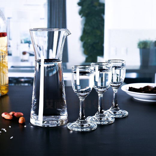 Ocean imported crystal glass tall white wine glass, small wine glass, wine dispenser set, household spirit glass, one cup, original imported 30ml 6 pieces + 290ml wine dispenser*1