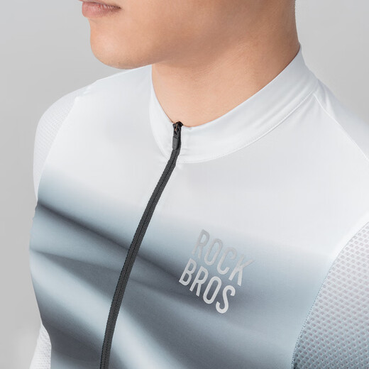 Rock Brothers Cycling Jersey Long Sleeve Top Spring and Summer Men's Cycling Sports Mountain Road Cycling Clothing Breathable and Quick-Drying Black and White XL