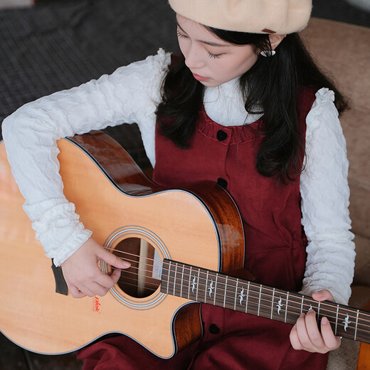KEPMA (KEPMA) F1 GUITATES Débutants avec des doigts jouant et chantant G Barrel Single Board Piano Plus Vibration Electric Box Model [Guitar Intelligence Agency] F1-D N 丨 41 pouces 丨 Couleur de journal [Explosive]