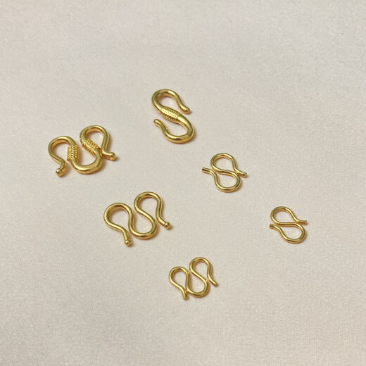 Fat Donglai's same style 18k gold necklace buckle M buckle 18K gold buckle S buckle gold-covered connecting buckle bracelet buckle head button connector M buckle small size (9*10mm)