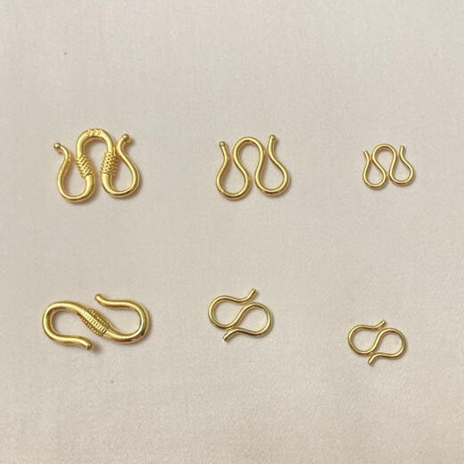 Fat Donglai's same style 18k gold necklace buckle M buckle 18K gold buckle S buckle gold-covered connecting buckle bracelet buckle head button connector M buckle small size (9*10mm)