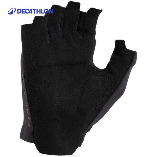 Decathlon (DECATHLON) mountain road bicycle summer riding gloves bicycle half-finger downhill gloves shock absorption entry-level gloves black L