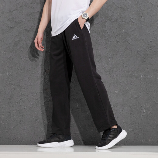 Adidas Herrenhosen 2024 Herbst neuer Stil Running Fitnesstraining Sporthosen Trendy Lose atmungsfreie lässige Hosen Straighthose GK9273 XL