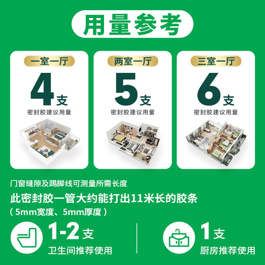 WACKER DA mildew-proof glass glue kitchen and bathroom special sealant waterproof beauty glue neutral toilet edge sealing silicone white 1 piece