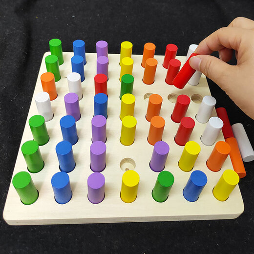 Niu Yao Montessori Early Education Toys Kindergarten Montessori Aides d'enseignement Cylindrical Plate Insecte Stick Enfants et Enfants de 1 à 2 ans et demi 3 doigts saisis