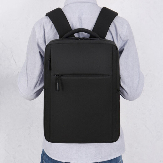 Double Star Computer Bag Men's Backpack 17.3-inch Gaming Laptop Backpack Junior High School College Students School Bag Business Black [Can be able to accommodate 17.3-inch]