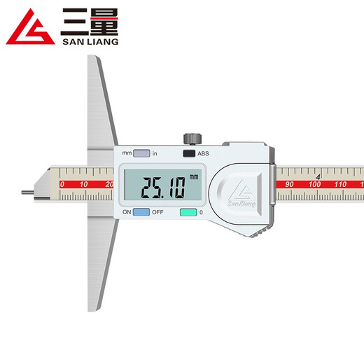 Three-quantity electronic depth gauge with table, high-precision digital display depth vernier caliper 0-150mm0-200-300 JD085 digital display 0-200mm (removable needle)