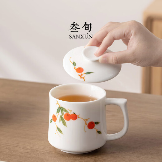 Thirty-year-old underglaze color hand-painted mug creative ceramic tea cup with lid for girls office home cup
