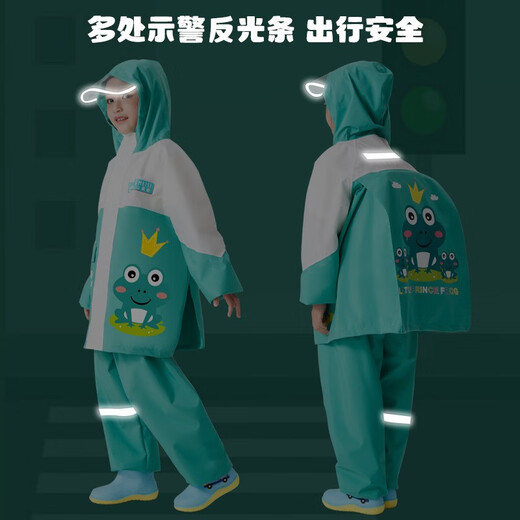 Shangye Youpin Children's Rain Mabiet Pantalon Rain Split Set Full Corps Afficier Imperméable Écolier primaire Écolier primaire Hommes et femmes Médium-grand-manteau Vêtements de pluie 757 Pink Rabbit Set [Chunya Fennel Fabric] M-105-120CM