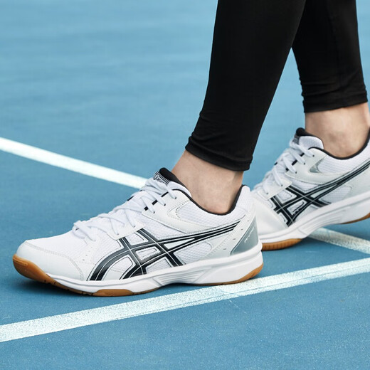 Asics badminton shoes volleyball shoes men and women table tennis shoes sports shoes neutral non-slip and wear-resistant 1053A034-101 white/black 42