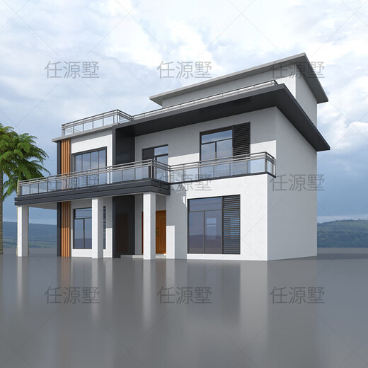 
Renyuan Villa 3882 modern style villa design drawings two-story rural self-built house economical and simple rural villa