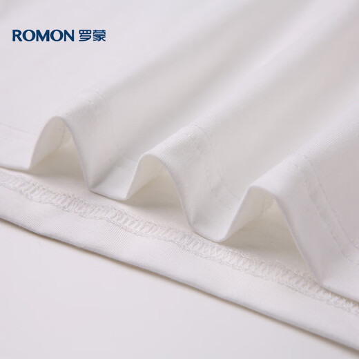 Camiseta de manga corta de Romon para hombres Summer informal Men de manga corta Camiseta de base de seda de hielo Camiseta para hombres LM688 White 4xl