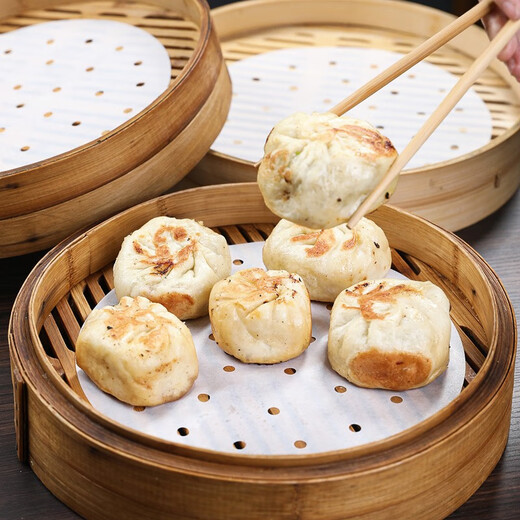 Fangcaodi disposable steamer paper 80 sheets round non-stick oil paper drawer cloth steamer cloth steamed bun steamed bun paper pad 23cm